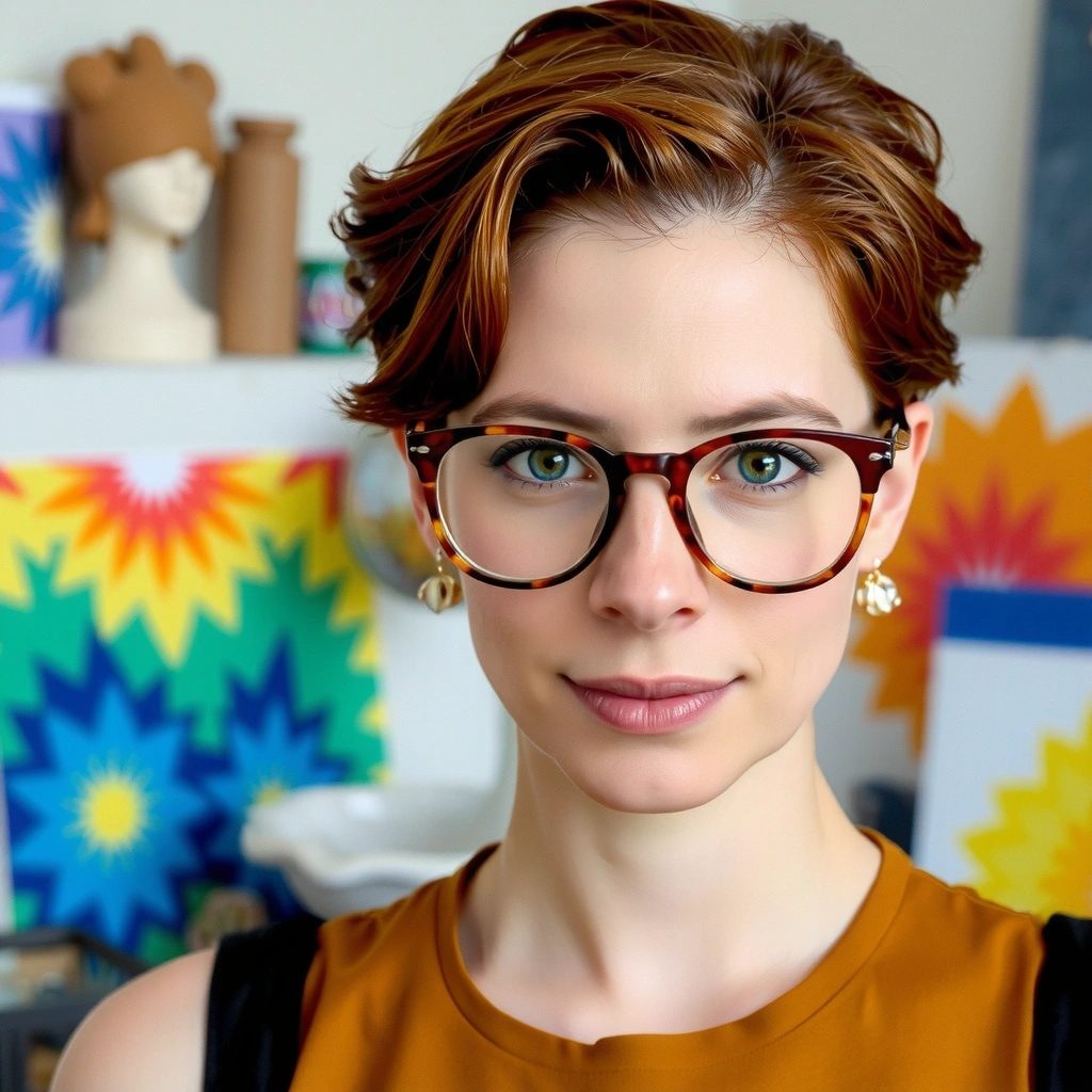 Portrait of Emily White, Creative Director at MarketDash, with a creative expression.