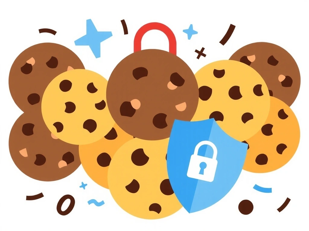 Illustration of various cookie types and data privacy