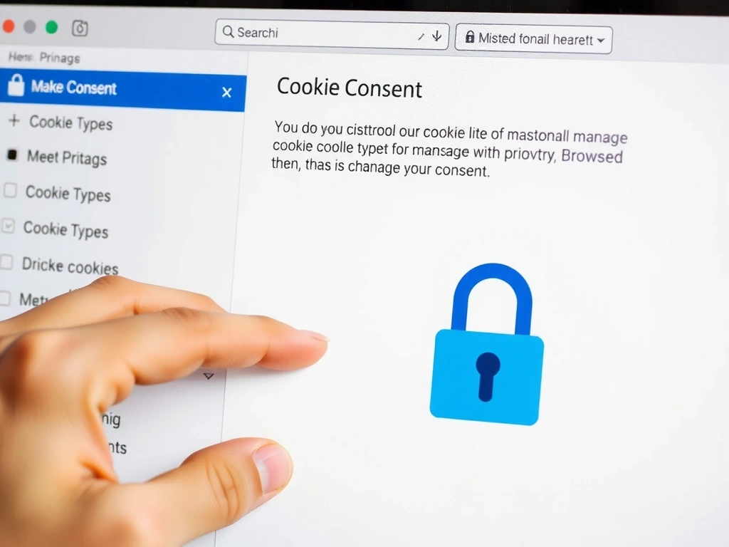 Person managing cookie settings on a computer