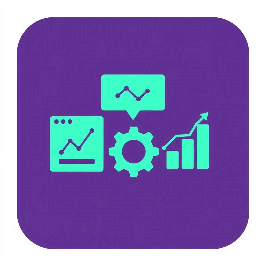 Analytics and strategy icon with a data dashboard