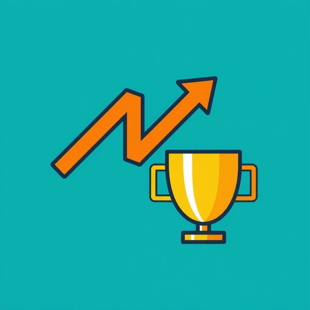 Measurable results icon with an upward arrow chart